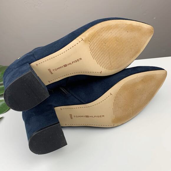 Tommy Hilfiger Hazelle Ankle Boots Blue Faux Suede Pointed Toe Women's 9.5 - Picture 12 of 12